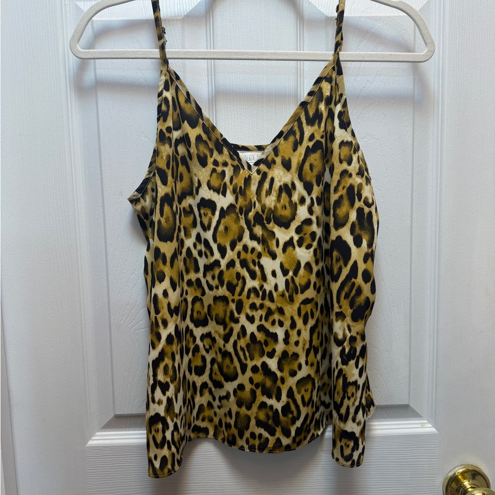Abound Leopard Print Satin Camisole in Tan and Black